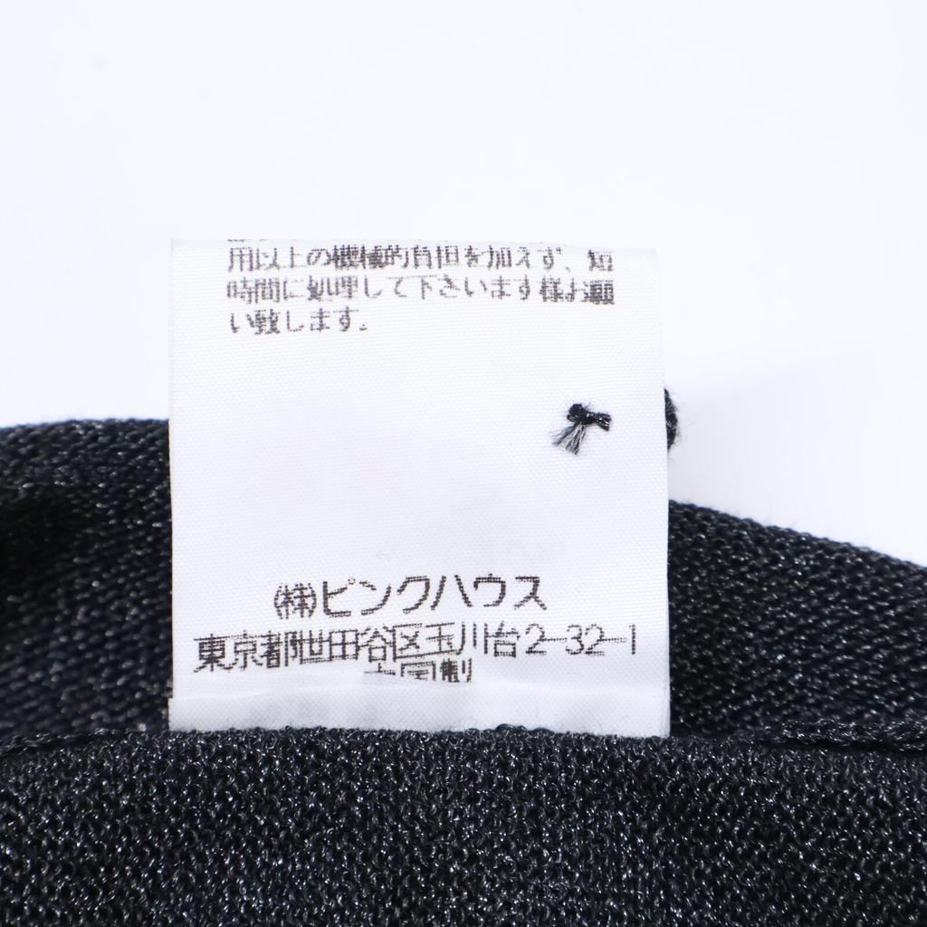 INGEBORG Flower embroidery glitter knit ensemble/ tops L Charcoal grayUsed