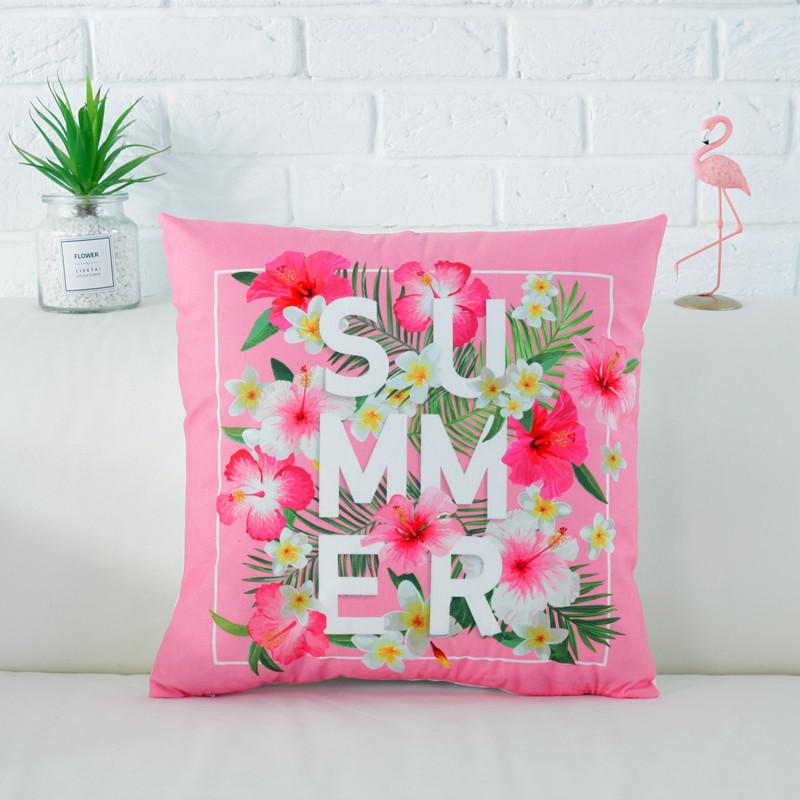 Fresh Flamingo American Nordic Style Velvet Pillowcase Car Sofa Cushion Pillow Windowsill Decorative Pillow