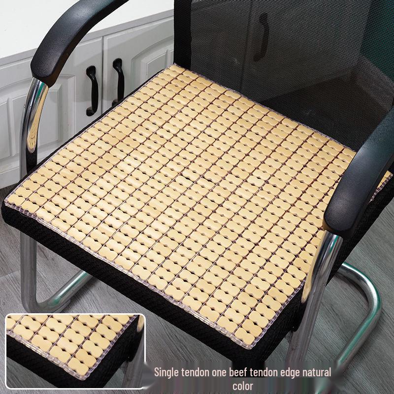 Summer Bamboo Cooling Chair Pad - Breathable, Non-Slip Cushion for Office, Dining, Car, and Students