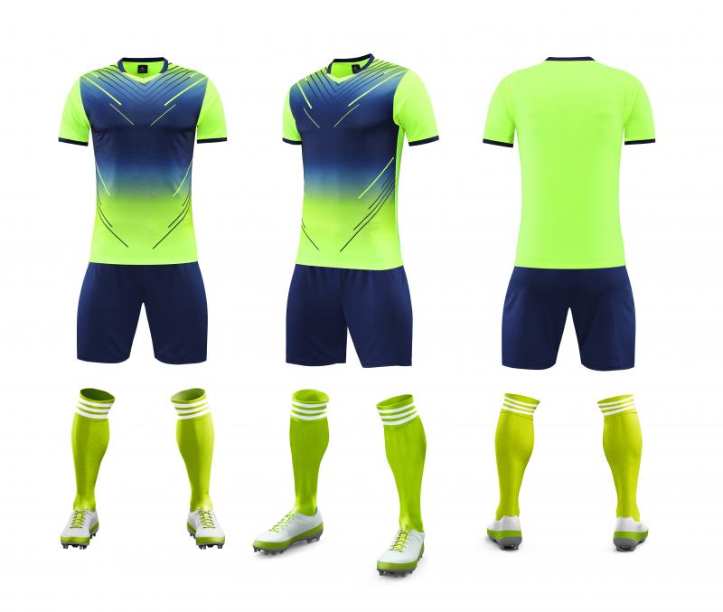 Custom Kids Sports Uniforms Football Kit Soccer Suits Black Green Football Club Jersey Set Soccer Wear Soccer Jersey for Men M