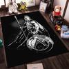 Black Warrior Carpet with Spear and Shield Design, Bold Artistic Style Suitable for use as an anti-slip for living room bedroom sofas