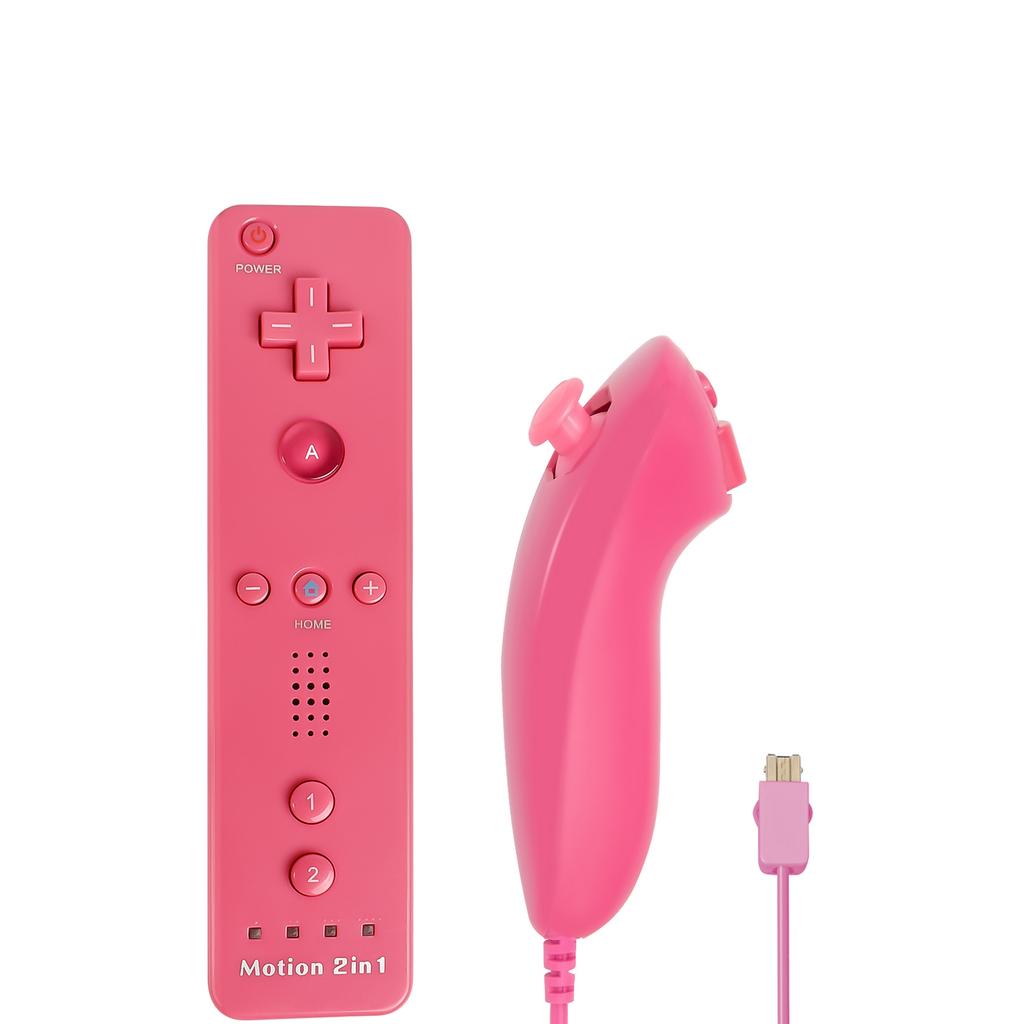 2in1 For Nintendo Wii Controller Set W/ Motion Plus Wireless Joystick Gamepad Remote Control W/ Silicone Case Video Game Console 1