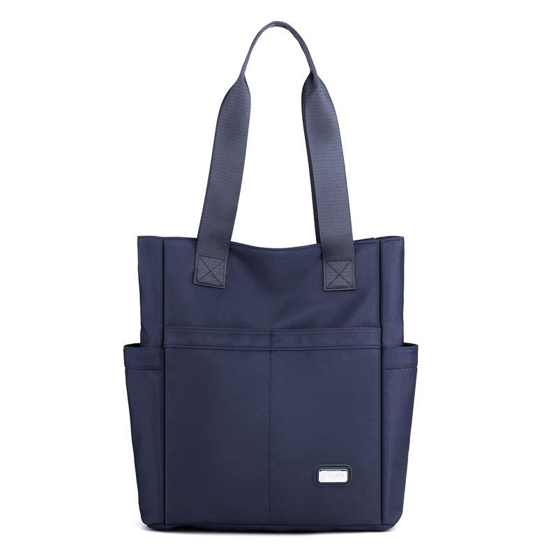 

Женская наплечная сумка большой вместимости, легкая сумка-тоут, нейлоновая сумка, повседневная многосекционная сумка для通勤 для женщин темно-синий