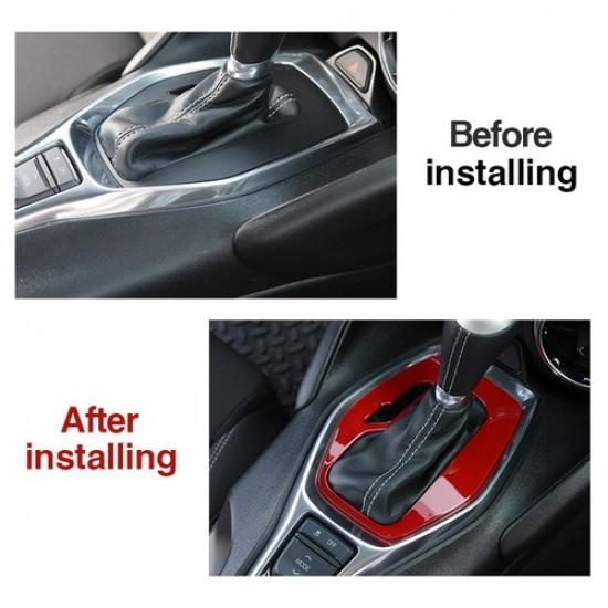 Inner Gear Shift Panel Trim Decor Cover for Chevrolet Camaro 17+ Accessories Red