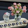 1 Set New Car Healing Doll Ornaments Cute Mini Vase And Rabbit Car Center Console Window Decoration