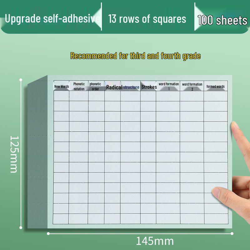 

Самоклеящиеся карточки для практики слов на элементарном китайском языке с двухсторонней печатью для повторения перед уроком No Specification