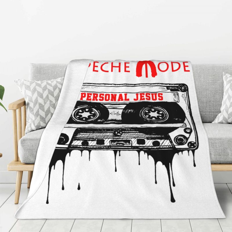 Custom Sofa Fleece Depeche Cool Mode Heavy Metal Rock Band Throw Blanket Warm Flannel Blankets for Bedroom Home Sofa Quilt