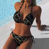 Leopard Print Bikini Women's Split Swimsuit Sexy Suspender Beach Vacation Swimsuit Spicy