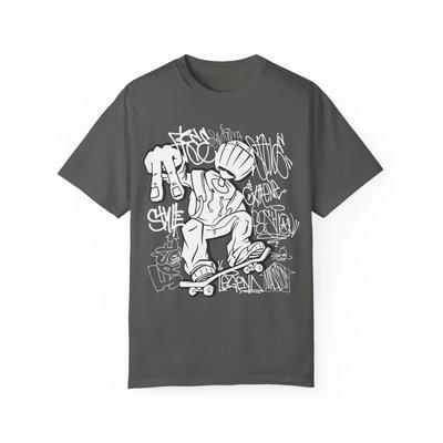 Skater Drawing Urban Graffiti Art Style Quote :: Unisex Garment-Dyed T-Shirt