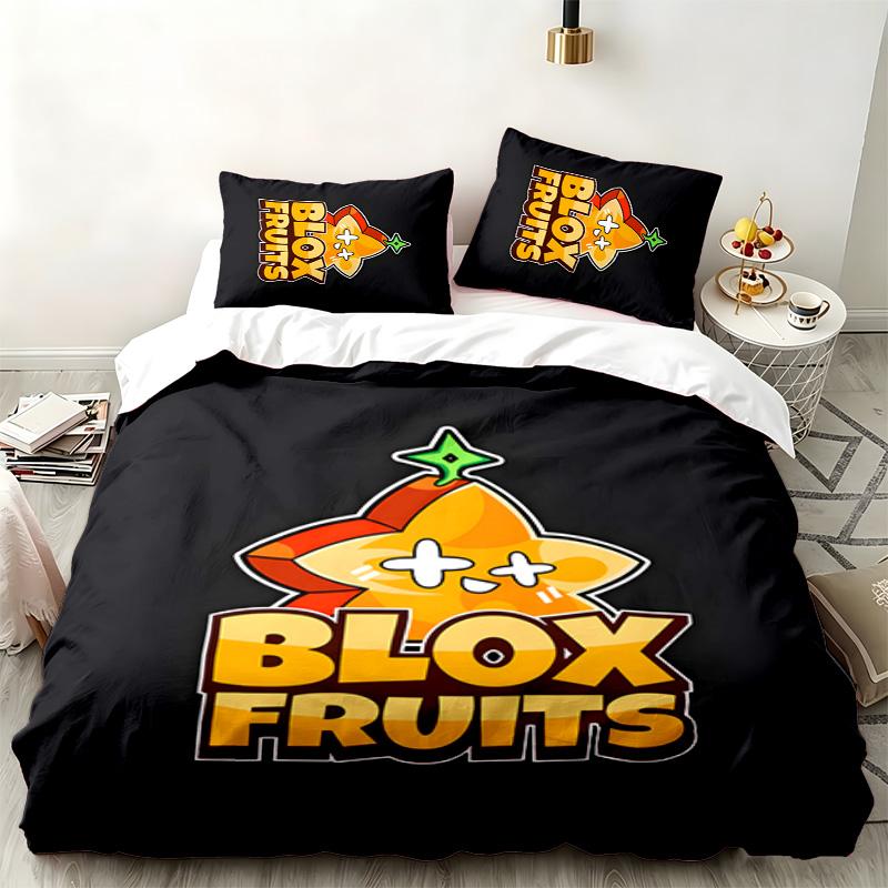 Blox Fruits 3pc set Perfect for bedroom use Comfortable bedding set includes a duvet cover and two pillowcases Ideal birthday or Christmas gift