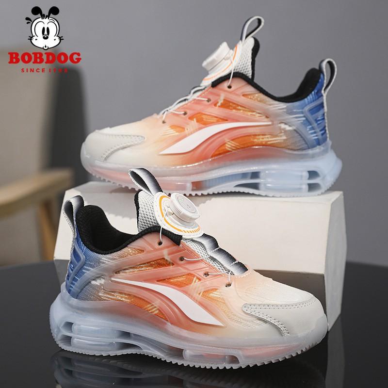 Bobdog Boys 'shoes New Style Mesh Breathable Boys' Rotating Button Sneakers Middle Older Children's Running Shoes