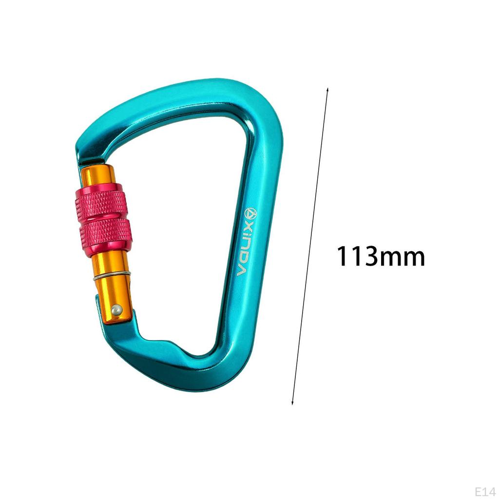 30kN Carabiner Clip, D Shaped Aluminum Alloy Sturdy, Carabiners Hook for Rappelling Backpacking