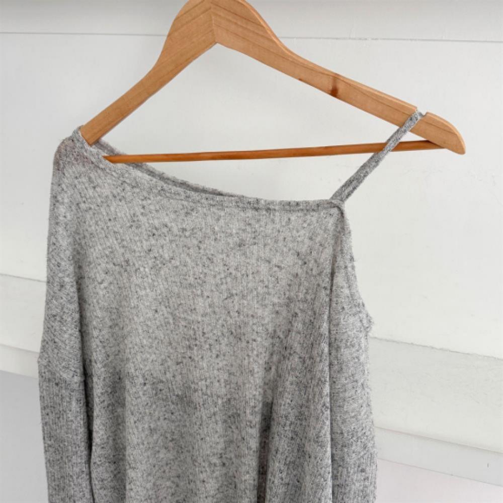 New ArrivalS Open Run Women S Big Size One Off Shoulder Sheer Long Sleeve T Shir