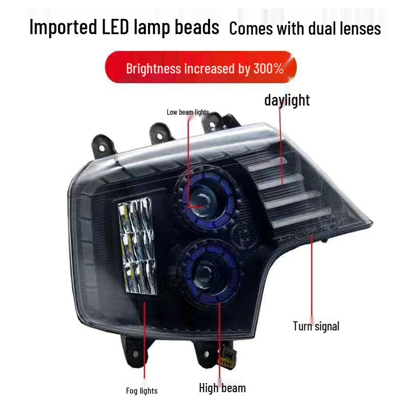 Super Bright LED Headlight Assembly for Sinotruk Howo T7H - Modified A7/T5G/TX/T6G Bi-Xenon Standard