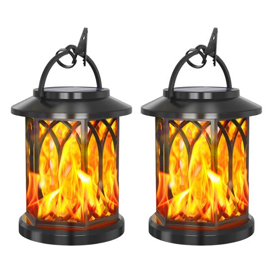 LED Solar Lamp Flickering Flame Solar Soft Glow Waterproof Lantern Auto On/Off Decorative Hanging Lantern Garden Decoration