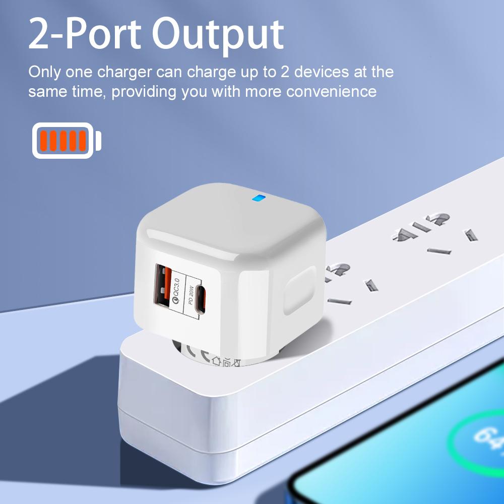 EU US UK 20W Dual Ports Type C USB C PD Wall Charger Fast Quick Charging Power Adapters For 11 12 13 14 15 Samsung