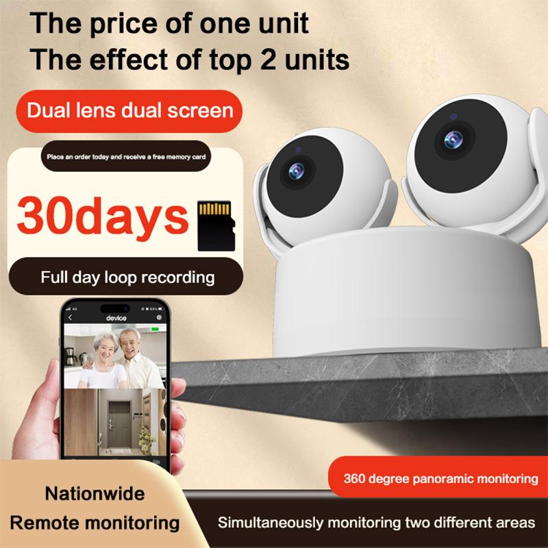 

Humanoid Tracking Two-Way Audio Dual Lens Home Surveillance Camera with Dual Screens A