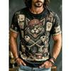 Halloween Men's 3D Skull Short-Sleeve T-Shirt Spooky Club Party Street Style Short-Sleeve Casual Loose-Fitting Men's Top