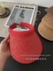 2026 New Style Japan Thick Raffia Visor Hat Women Summer Colorful Fashion Sun Hat Empty Top Hat
