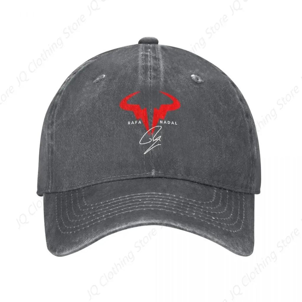 Cappellino da Baseball Logo Rafael Nadal Stile Unisex Usurato Lavato Snapback Rafa Vamos Tennis Grande Slam Vestibilità Regolabile Cappelli Cappellino