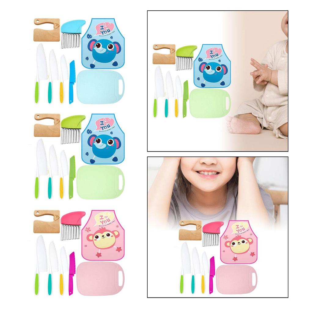 Kitchen Accessories Playset Cutting Board Apron for Children Gifts Toddler Style