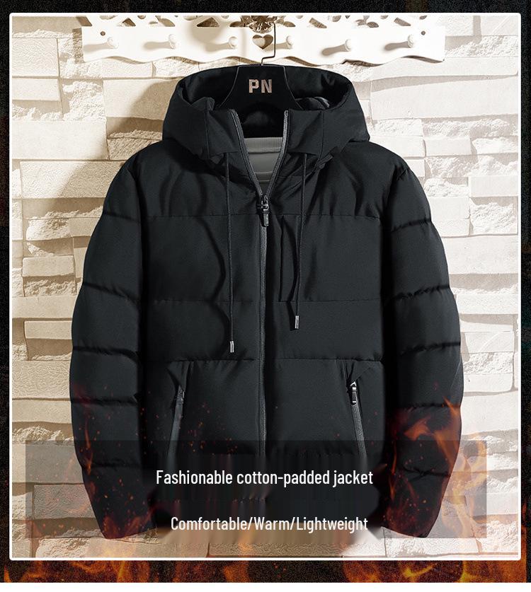Veste à capuche en coton unie pour homme et jeune - Automne/Hiver, Tendance, avec poches zippées.