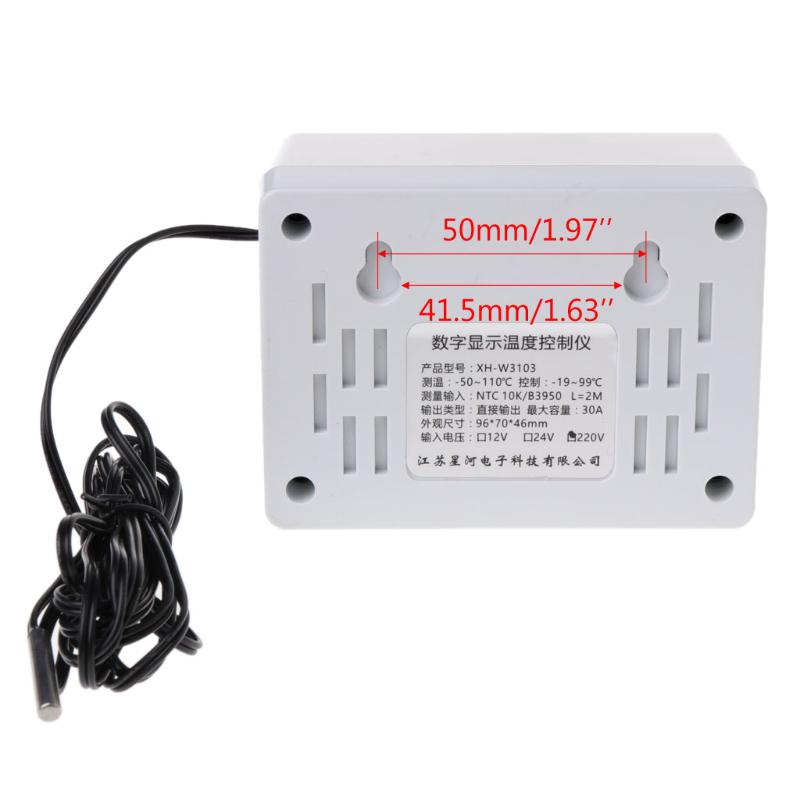 XH-W3103 AC 220V Max 6600W Termostat digital 30A Comutator de control al temperaturii pentru aparate electrocasnice DC 12/24V