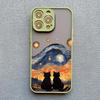Custodia artistica Gatto Nero Notte Stellata Per iPhone 17 15 14 13 12 11 Pro Max 12 16 Mini XS X XR 14 15 Plus Gusci Antiurto