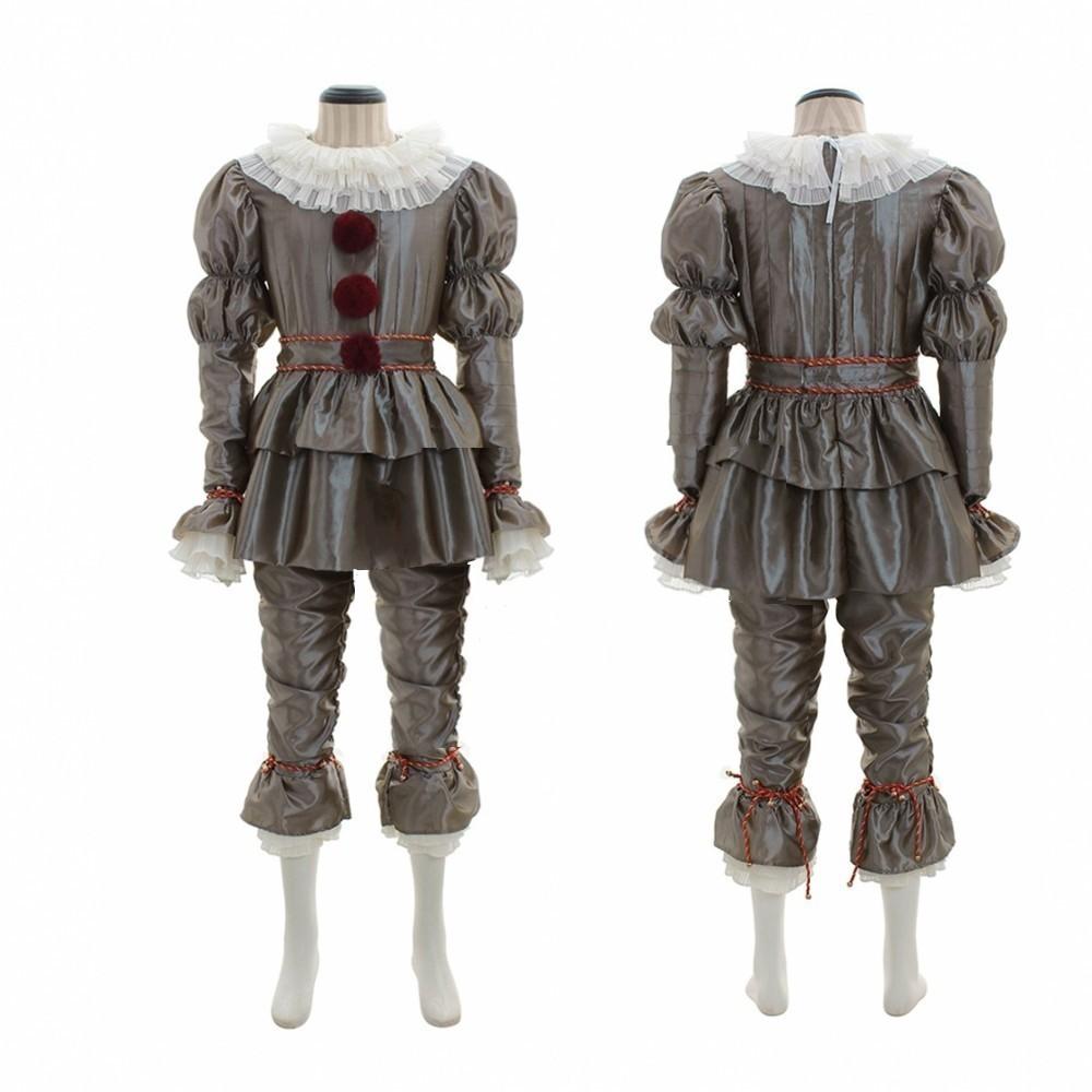 Anime Night Clown Joker Adult Pennywise Cosplay Costume Halloween Clown Stephen King Men Women Cos Suits Outfit Uniform Party