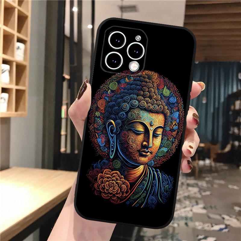 Buddha Phone Case For iPhone 17 Pro Max Air 16 15 14 13 Pro Max 15 16 Pro 15Plus Silicone Cover