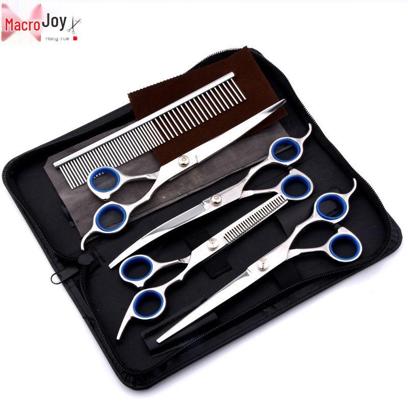 Professional 7-Inch Curved Pet Grooming Scissors for Dogs