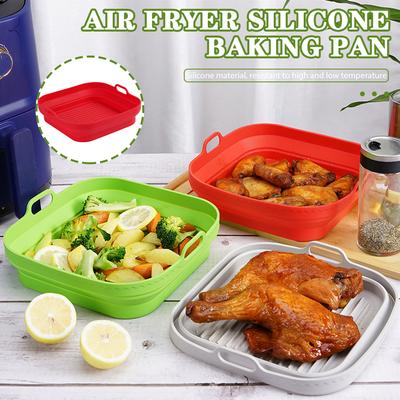 Panier Silicone Pliable pour Friteuse à Air Résistance Haute Température Poêle pour Friteuse à Air Fournitures de Cuisine