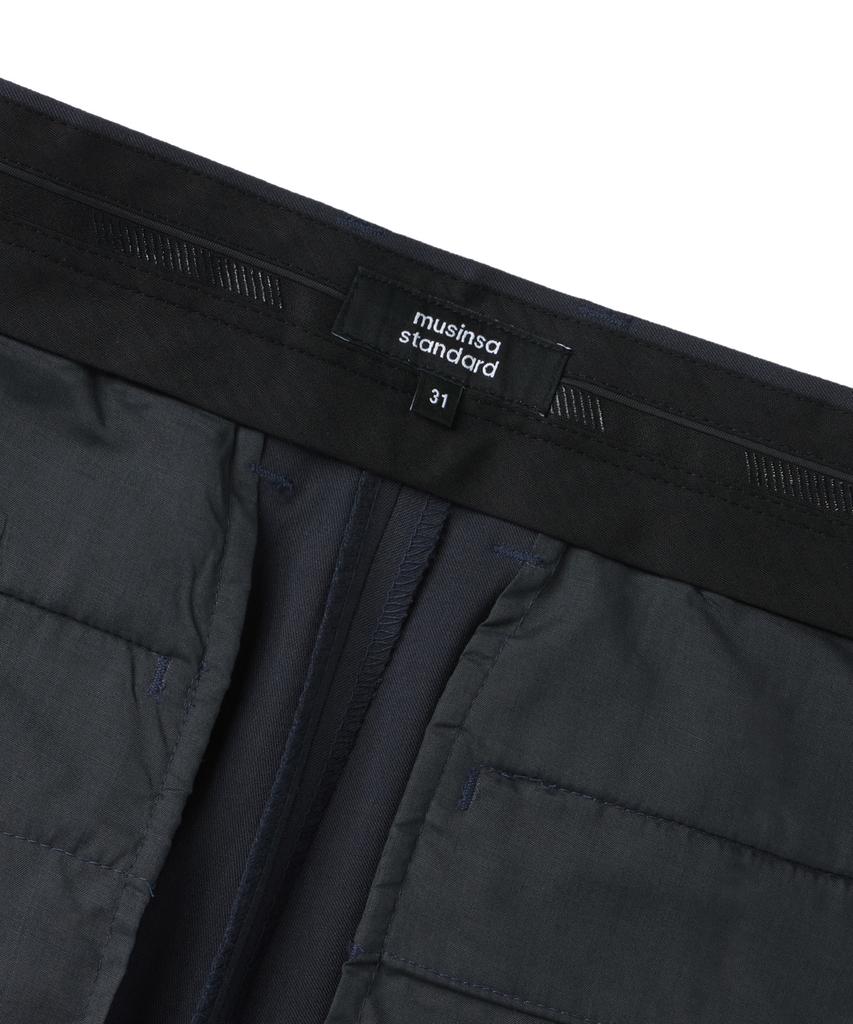 Musinsa Standard Narrow Belt One-Pleat Wide Slacks [Iron Gray]