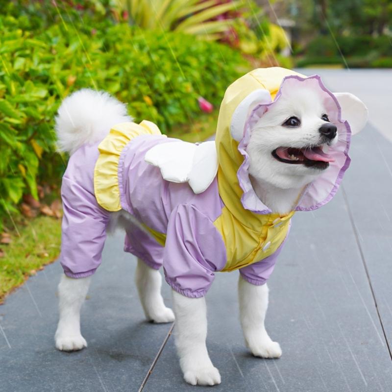 Hund Wasserdichte Regenmäntel Ponchos Mantel 5 Größen zur Auswahl Verstellbarer Haustier-Regenmantel Regenbekleidung Für Spaziergänge und Ausflüge