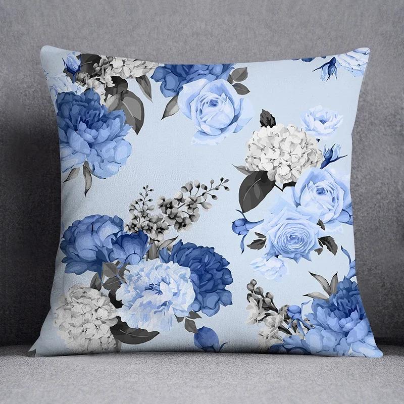 Fashion Classic Square Decorative Pillowcase Rose Pattern Living Room Sofa Cushion Pillow Home Decor