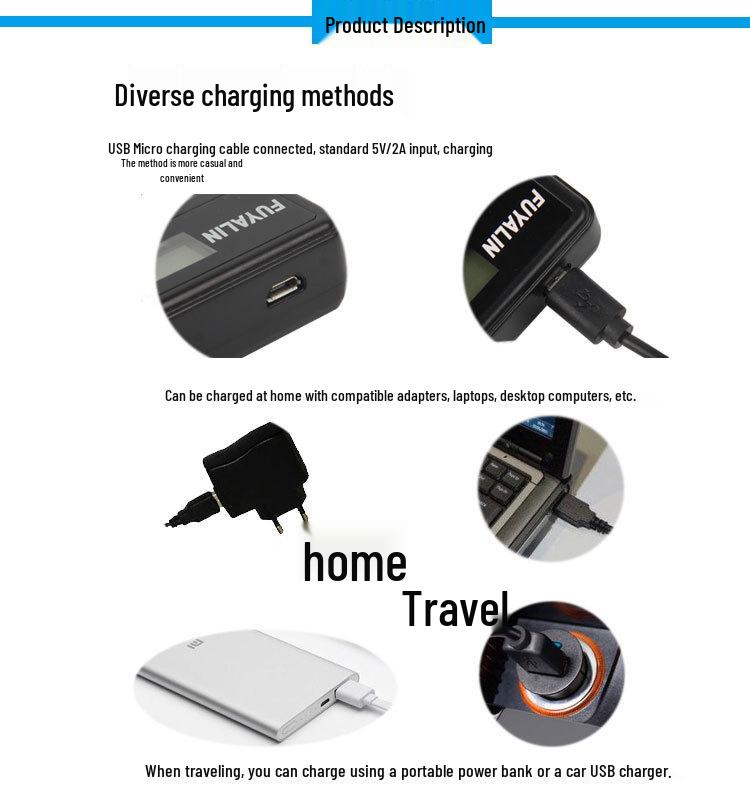 FUYALIN LP-E17 USB Dual Charger for EOS 750D 760D M3 LC-E17C