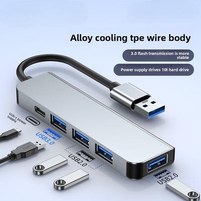 Hub USB C PD100W Charge Rapide 3.0 Splitter Multi Ports Extenseur pour Ordinateur Portable avec Adaptateur Type C pour MacBook