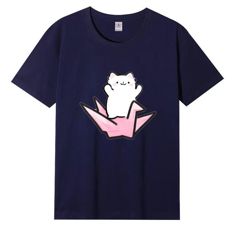 Dámské léto Populární tričko s krátkým rukávem Bavlna Prodyšné Volný top Potištěné tričko Ležérní