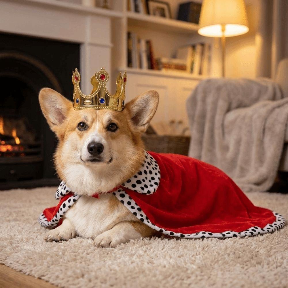 With Crown Dog King Cloak Breathable Pet Costume New Dog Transform King Cape For Outdoor Parade