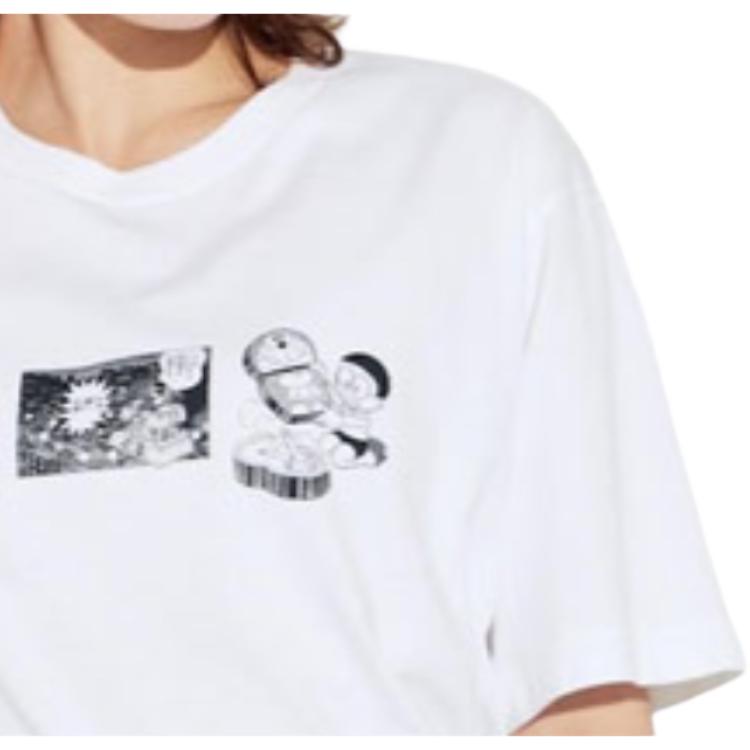 Uniqlo X Doraemon Collaborazione SS24 Moda Versatile Girocollo Pullover T-shirt a Maniche Corte T-shirt Unisex Bianca UQ471660000