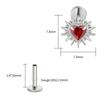 Stud Labret Flat Back Coração Quebrado ASTM F136 Titânio Right Grand 16G Argola de Cartilagem Coração CZ Piercing Helix Tragus Joia