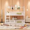 Wood Frame Family Loft Bed Stable Base Bunk with Ladder Falling Protection Strong Baby Cot Load Bearing Bedroom Furniture