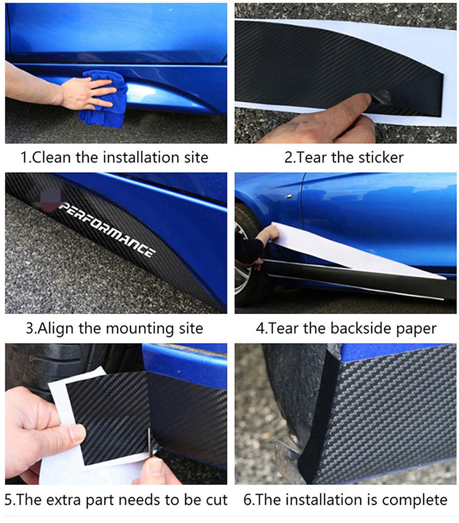 2.05M Glossy 5D Carbon Fiber Side Skirt Sill Decal Stripe Stickers For BMW F30 F22 F23 E90 E91 E92 E93