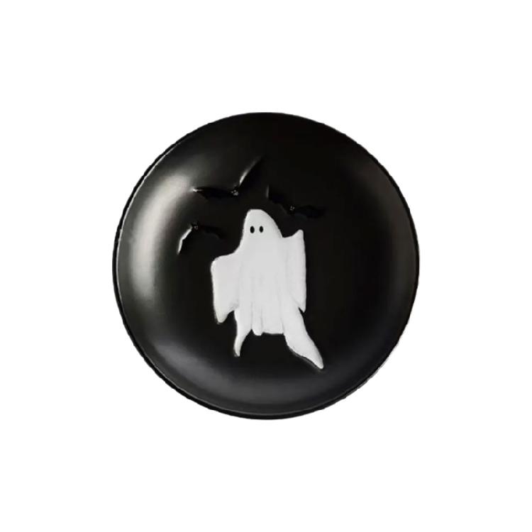 

Halloween Serving Tray Food Grade Plastic Ghostly Stackable Serving Plate For Appetizers And Snacks Party Decoration