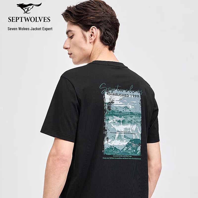 Septwolves Men s Versatile Breathable Crew Neck T-Shirt L