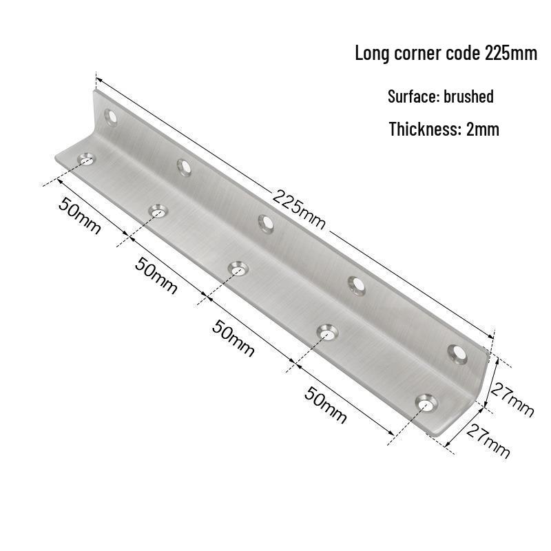 Stainless Steel L-Shaped 6-Hole 90° Angle Bracket for Shelves, Tables, and Chairs