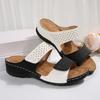 Women's White & Golden Synthetic Cover Slip-On Sandals - Open-Toe Flat Heel with Breathable Perforations, Cushioned Insole, Comfortable Footwear
