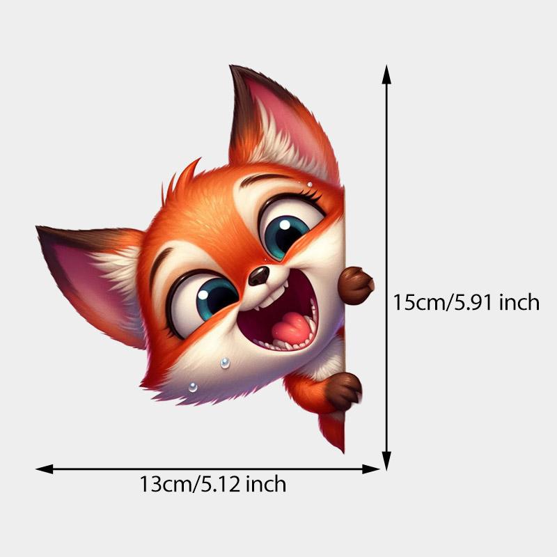 

Car Stickers Funny Fox Animal Peeking Waterproof Vinyl Decals Auto Body Window Bumper Decor Motorcycle Helmet Stickers TM100 TM101-13x15cm
