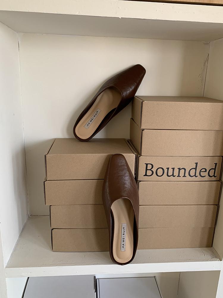 Fashion 2025 Spring Summer New Women Slipper Ladies Pointed Toe Slip On Ladies Casual Mules Shoes Flat Heel Outdoor Dress Sandal Shoes