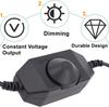 5V/12V 24V LED Knob Dimmer Switch DC USB Female To Male Extension Cord with Rotary ON OFF Controller White Black Strips Lights